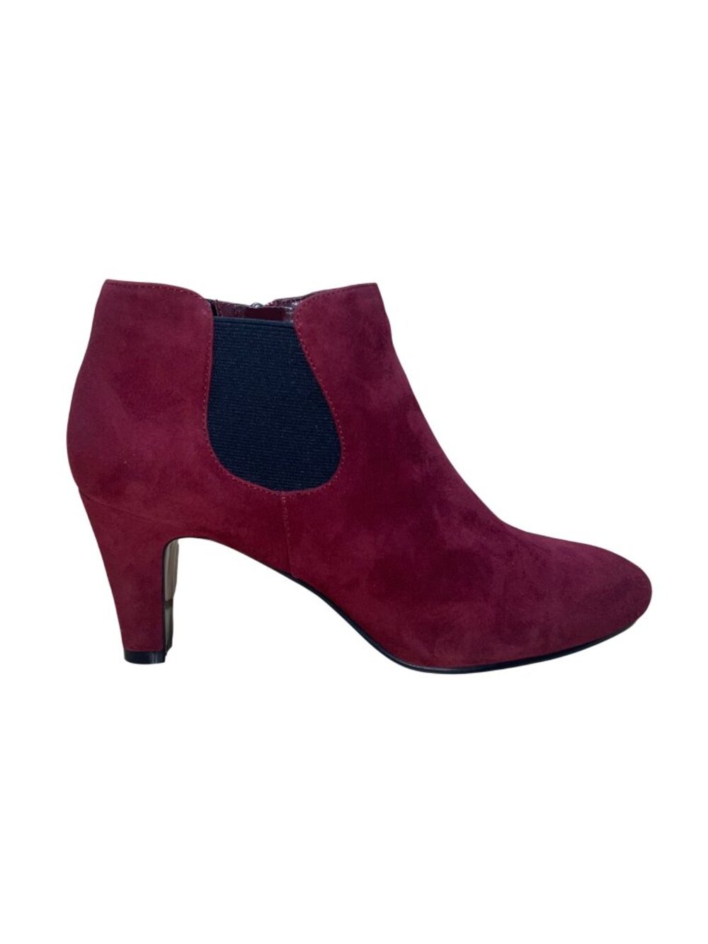Bandolino Women’s Burgundy Suede Elastic Panel Zipper Closure Ankle Booties Sz 9
